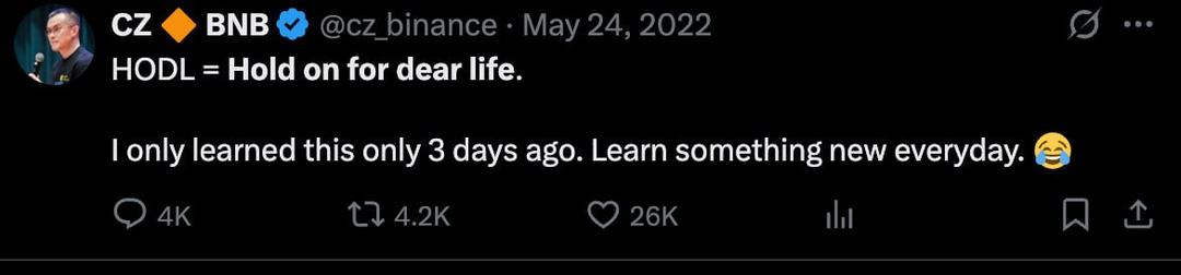 CZ's HODL Quote